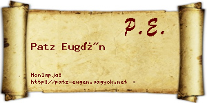 Patz Eugén névjegykártya